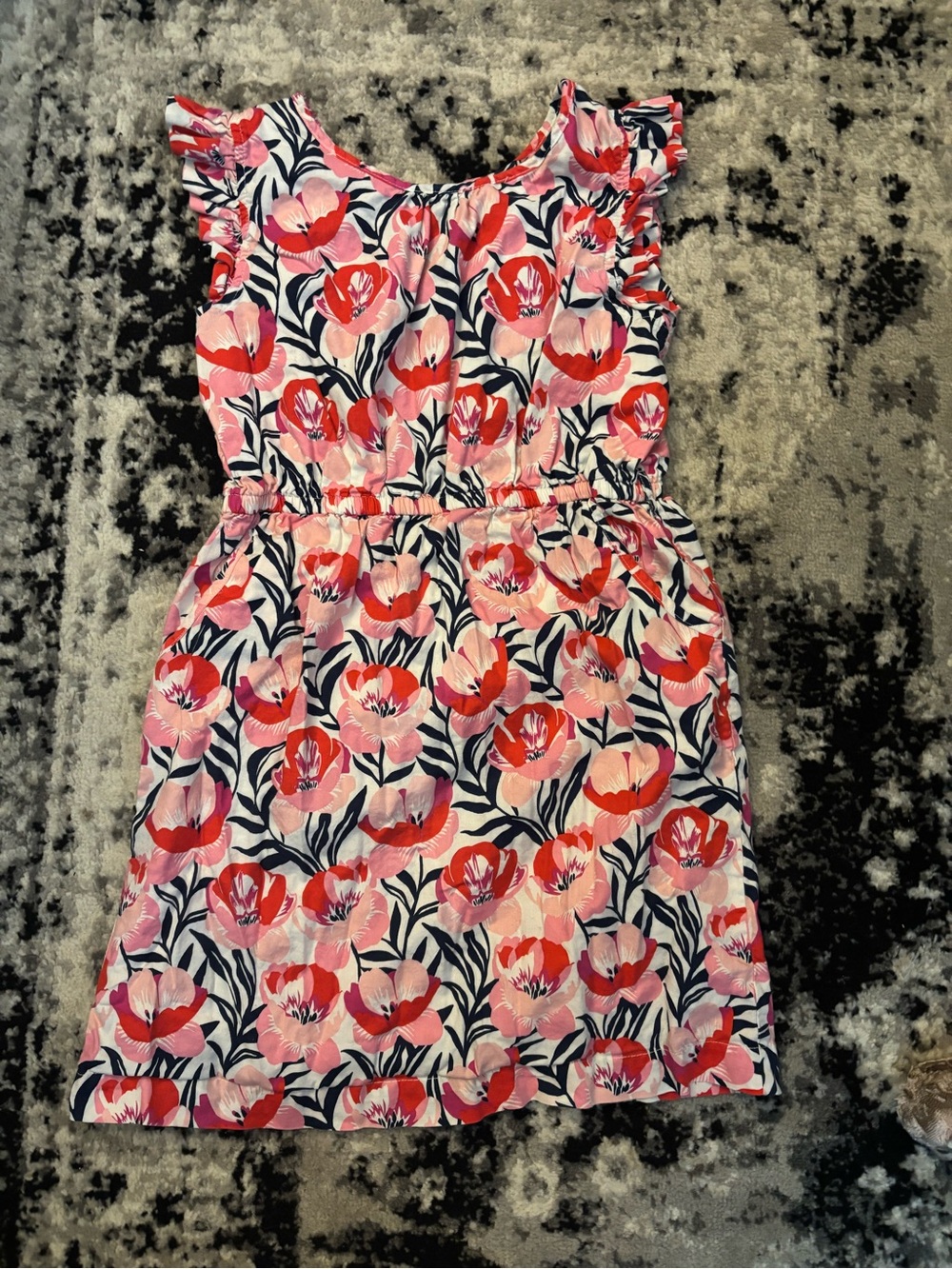 GAP Pink, Coral & Navy Floral Cotton Dress